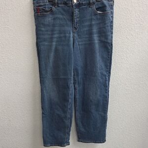 Skinnygirl Blue Jeans Size 14 Mid Rise Straight Leg Classic Casual Best Friend